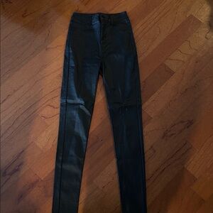 Sleek Black Faux Leather Pants